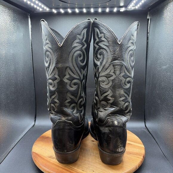 Justin 1409 Men\'s Size 11.5 B Cowboy Boots Black Leather Western main image 7